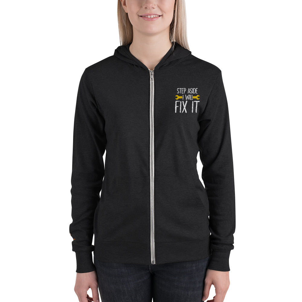 Step Aside Unisex zip hoodie