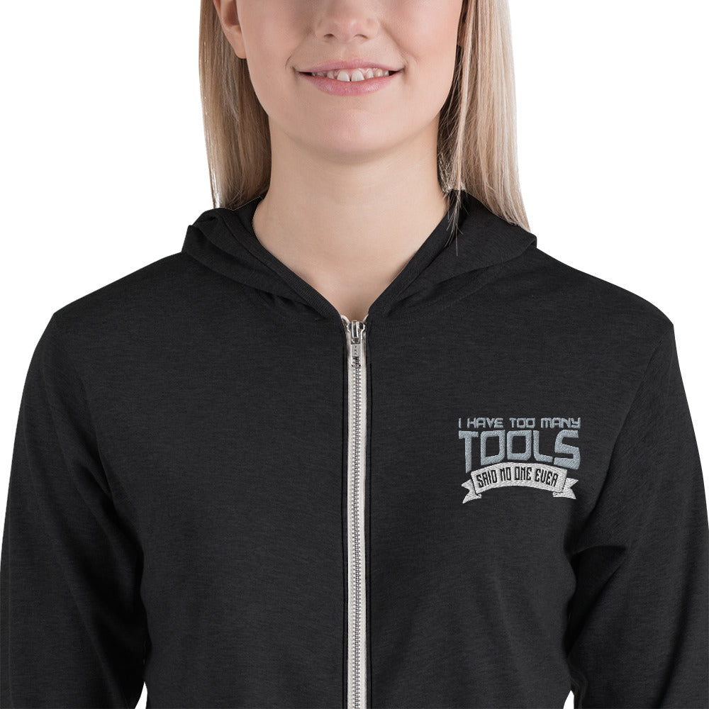 Too Many Tools Unisex zip hoodie