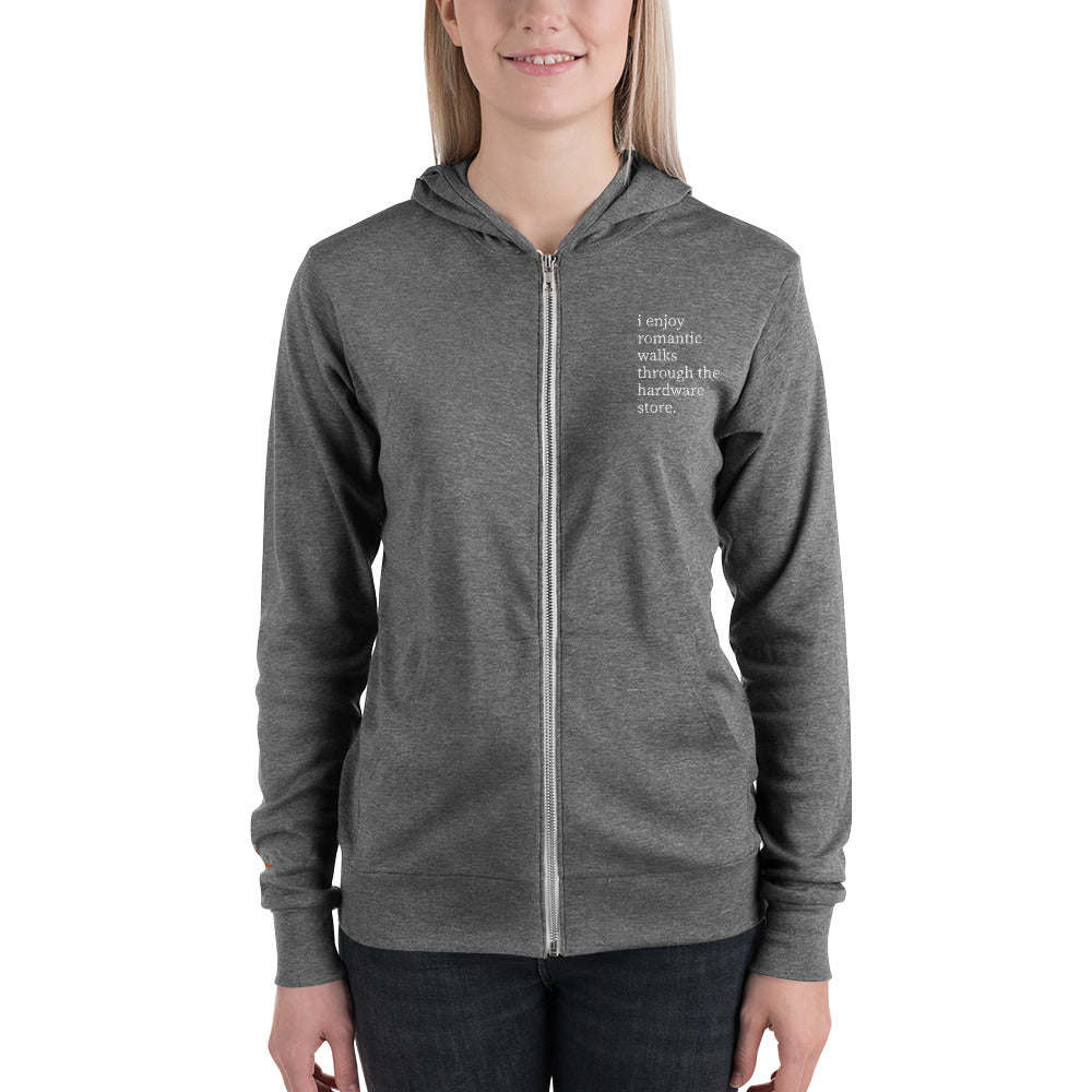 Romantic Walks Unisex zip hoodie