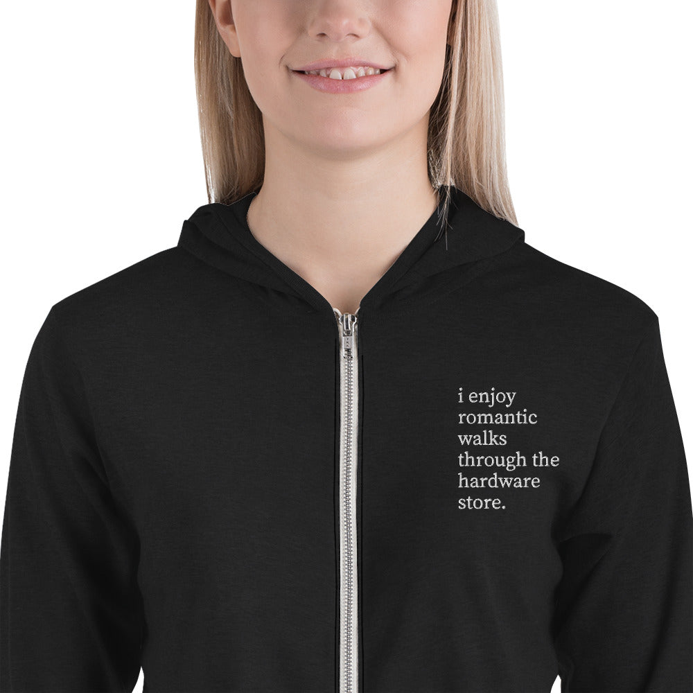 Romantic Walks Unisex zip hoodie