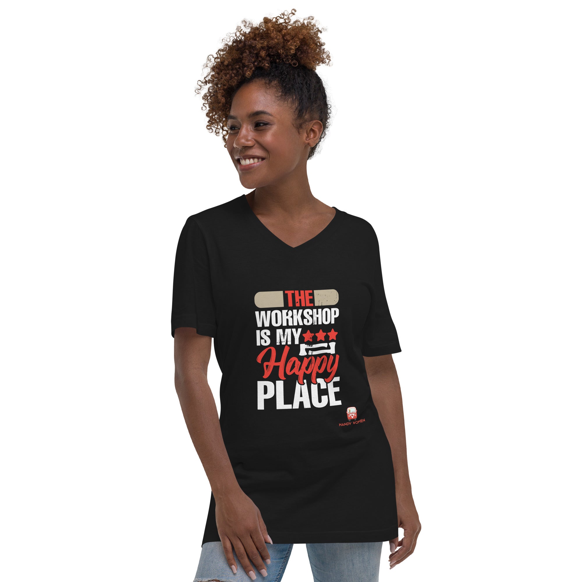 Happy Place Unisex Short Sleeve V-Neck T-Shirt