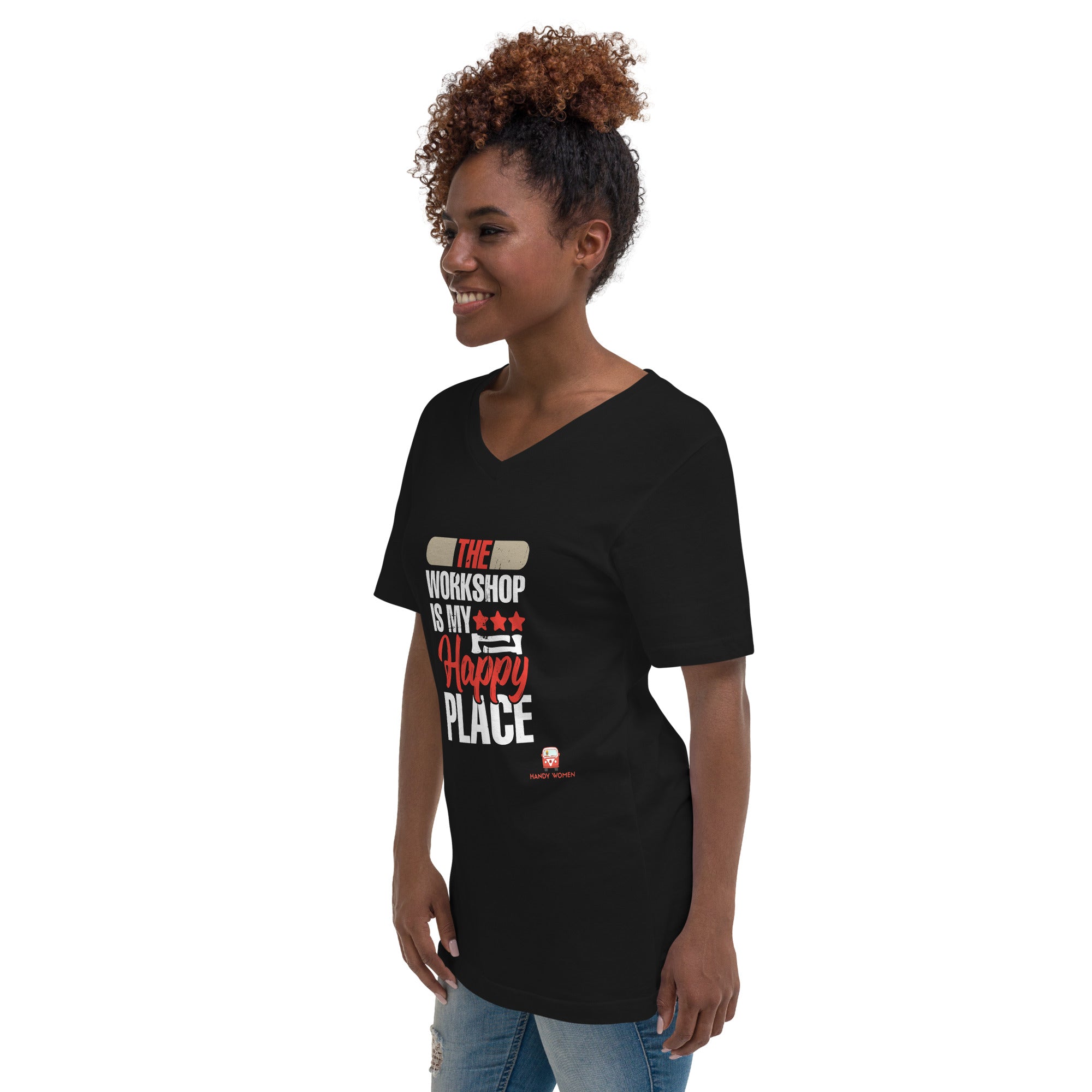 Happy Place Unisex Short Sleeve V-Neck T-Shirt