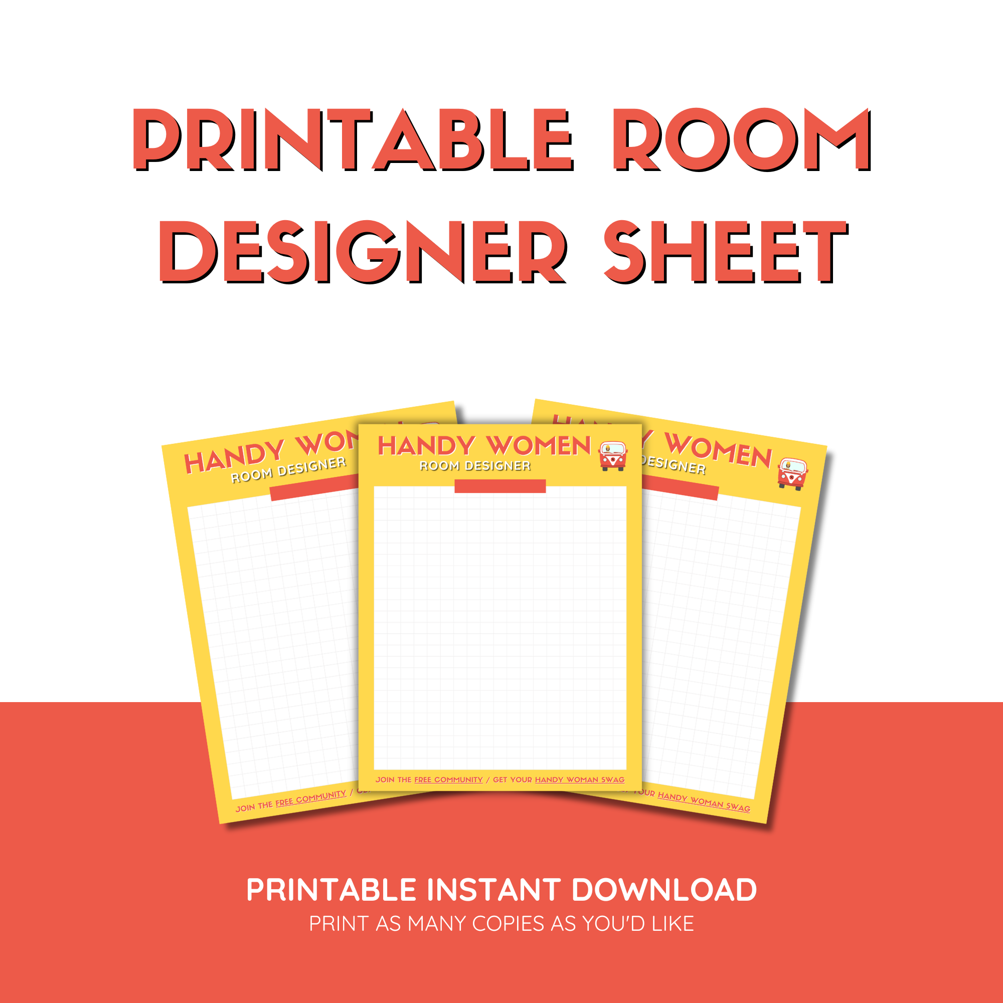 Handy Women Room Designer Sheet - DIGITAL DOWNLOAD