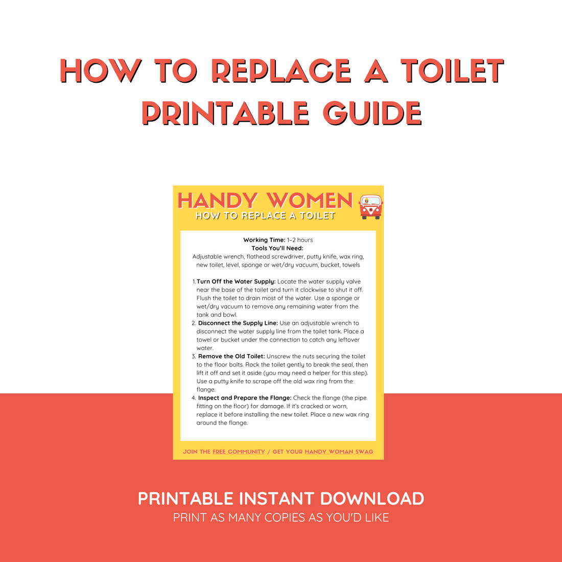 How to Replace a Toilet - Printable Guide