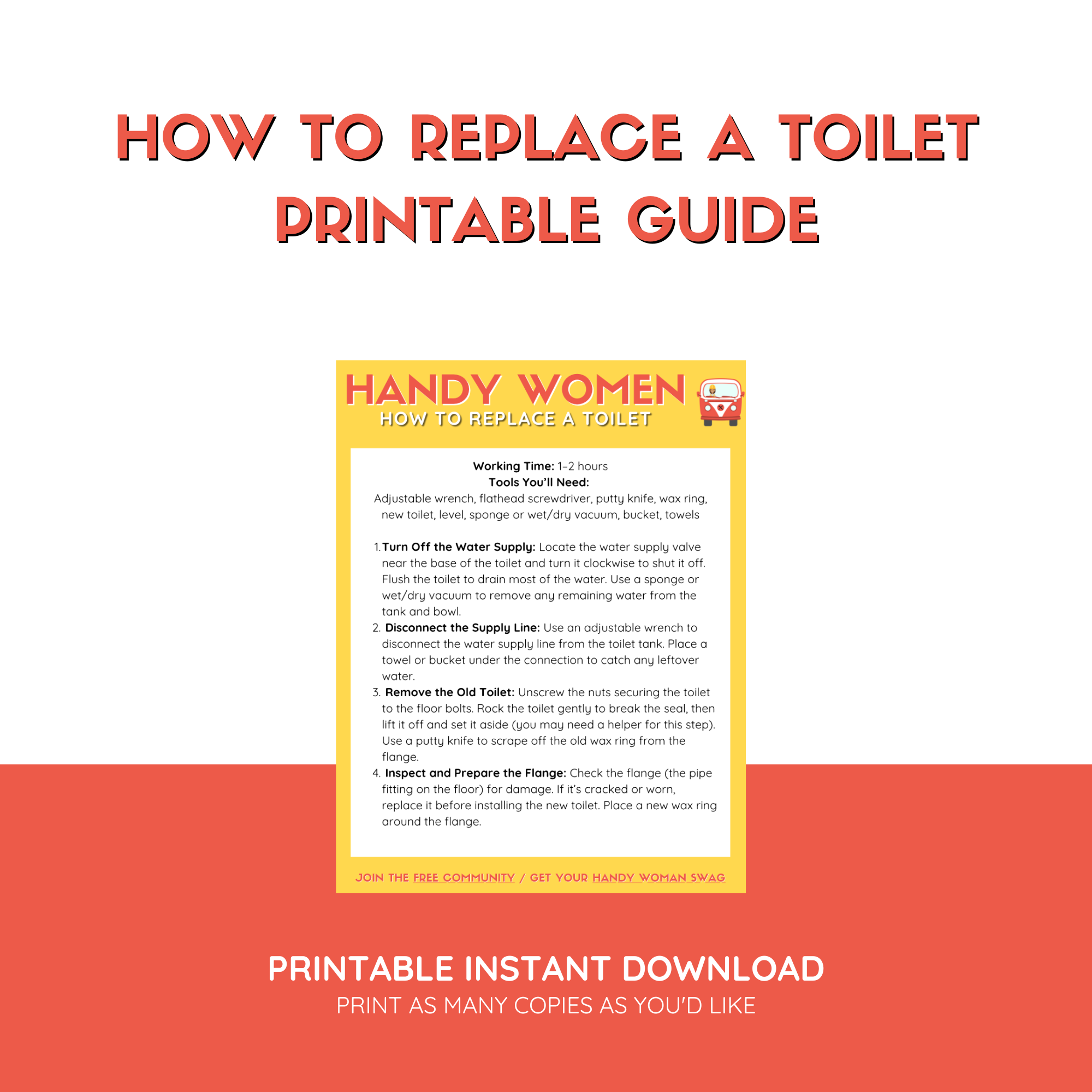 How to Replace a Toilet - Printable Guide