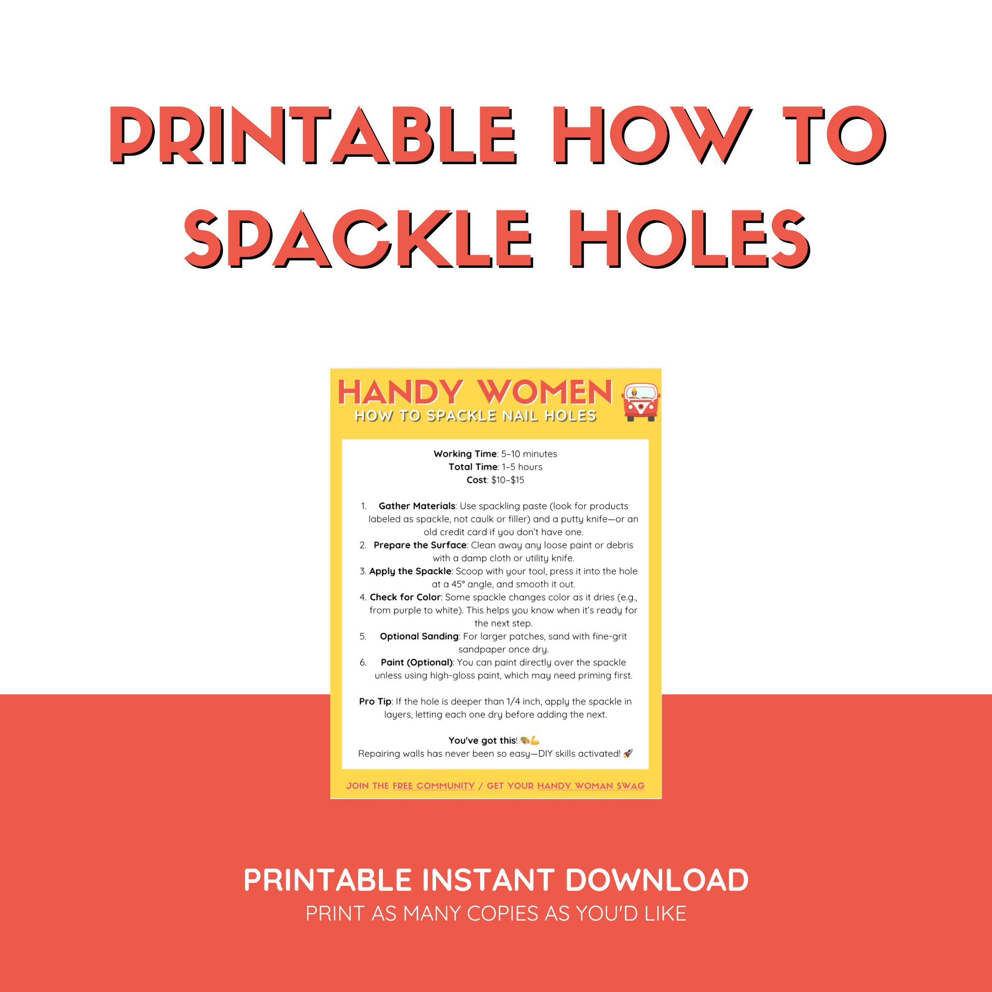 How To Spackle Nail Holes - Printable Guide