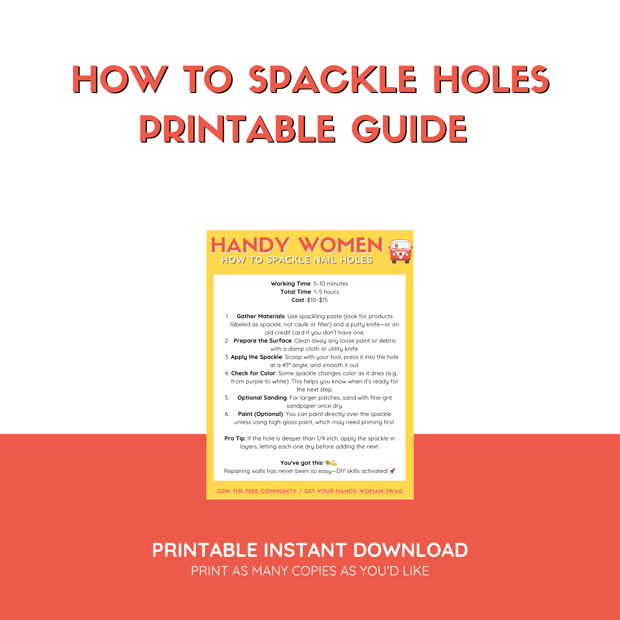 How To Spackle Nail Holes - Printable Guide