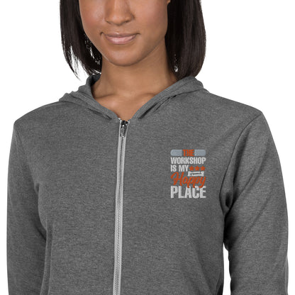 Happy Place Unisex zip hoodie