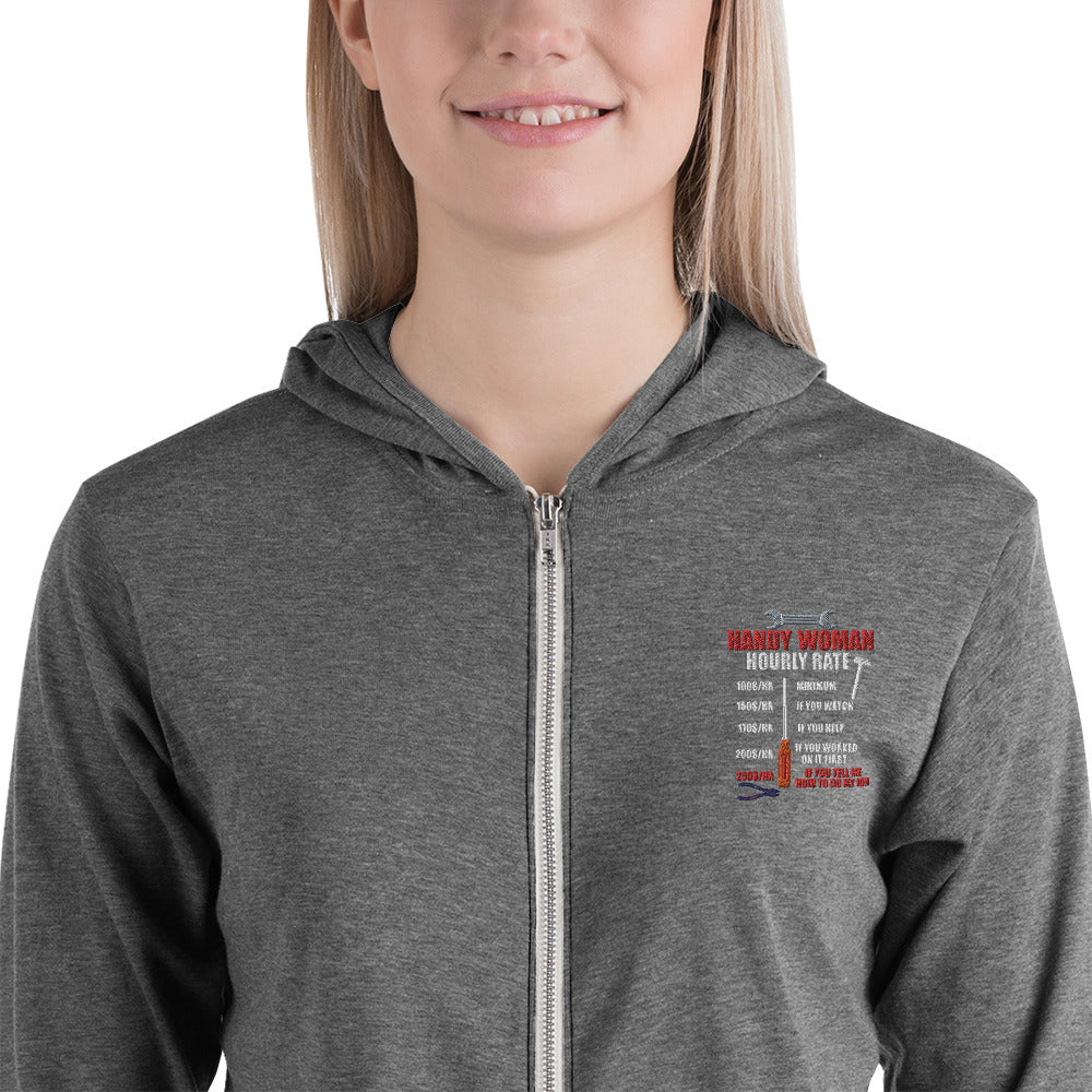 Hourly Rate Unisex zip hoodie