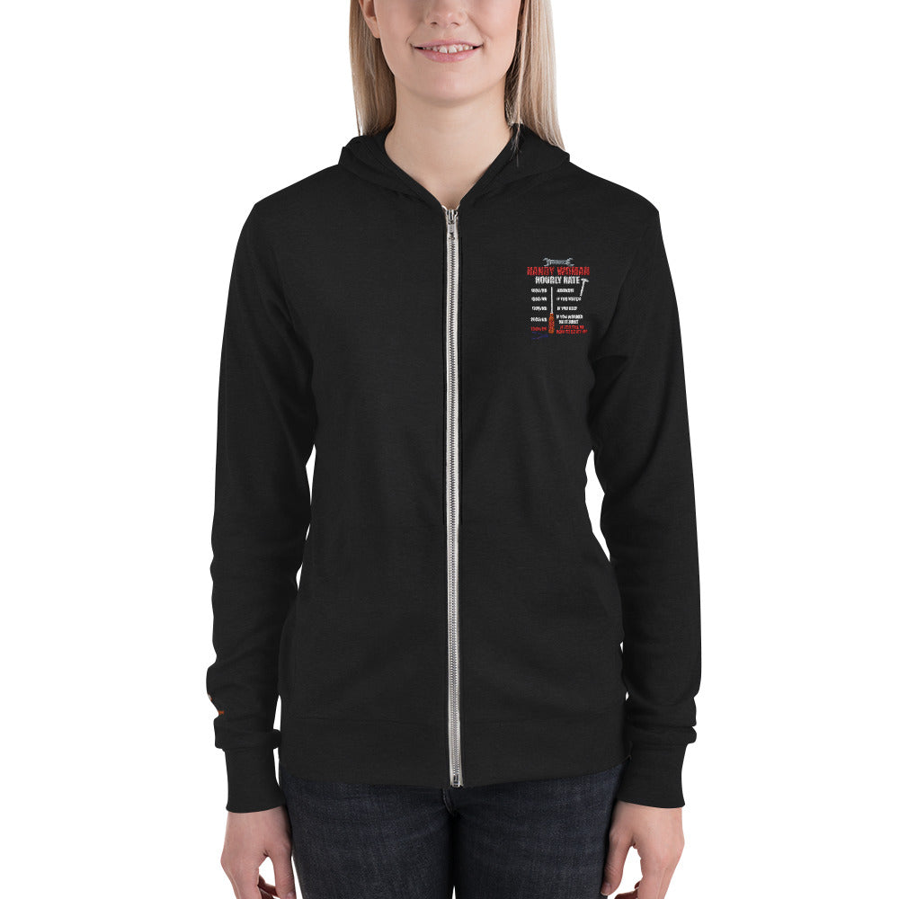 Hourly Rate Unisex zip hoodie