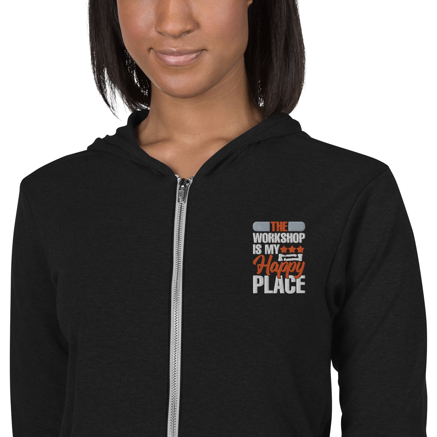 Happy Place Unisex zip hoodie