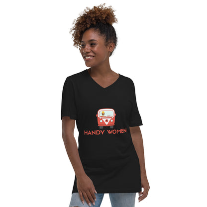 Handy Women Logo Unisex Short Sleeve V-Neck T-Shirt