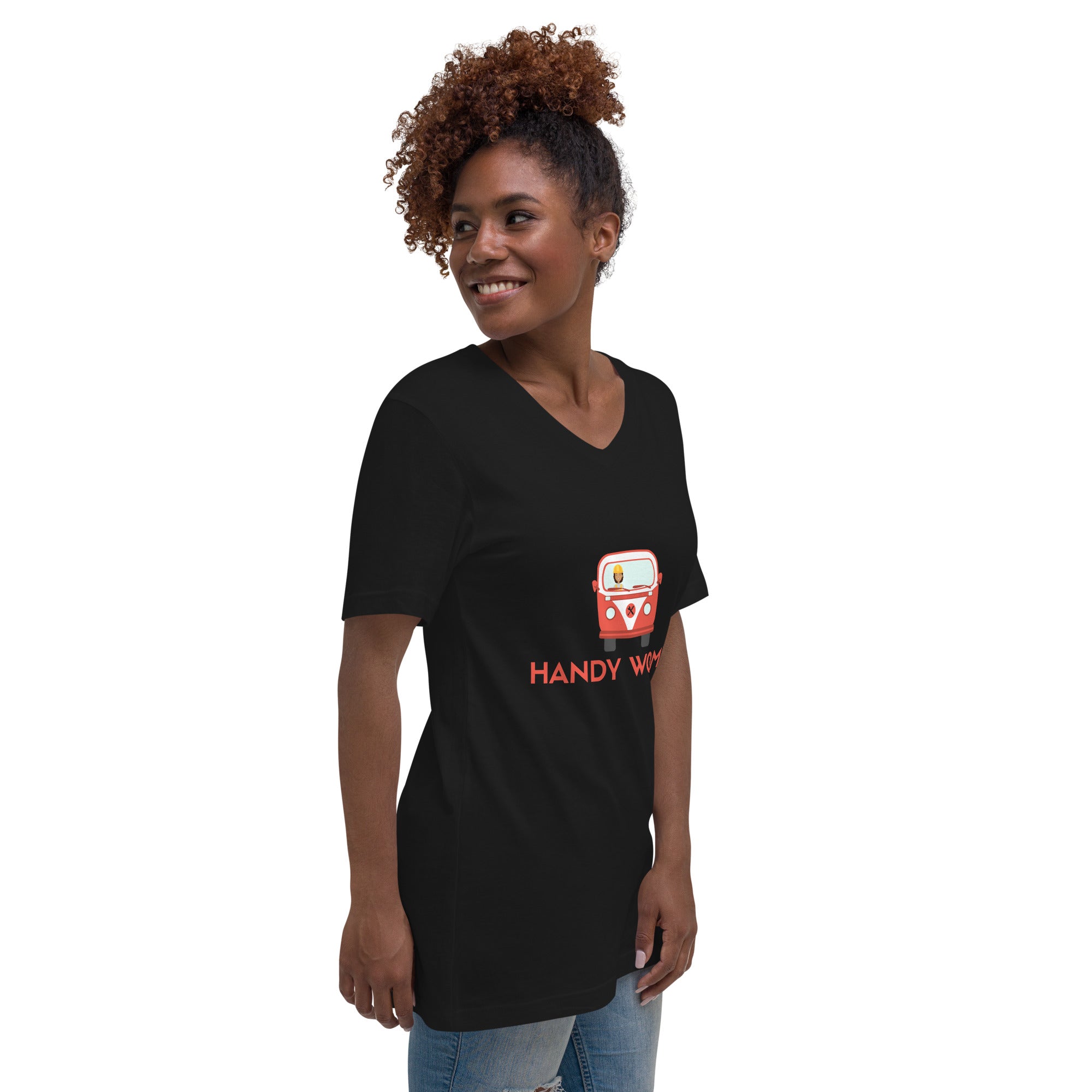 Handy Women Logo Unisex Short Sleeve V-Neck T-Shirt
