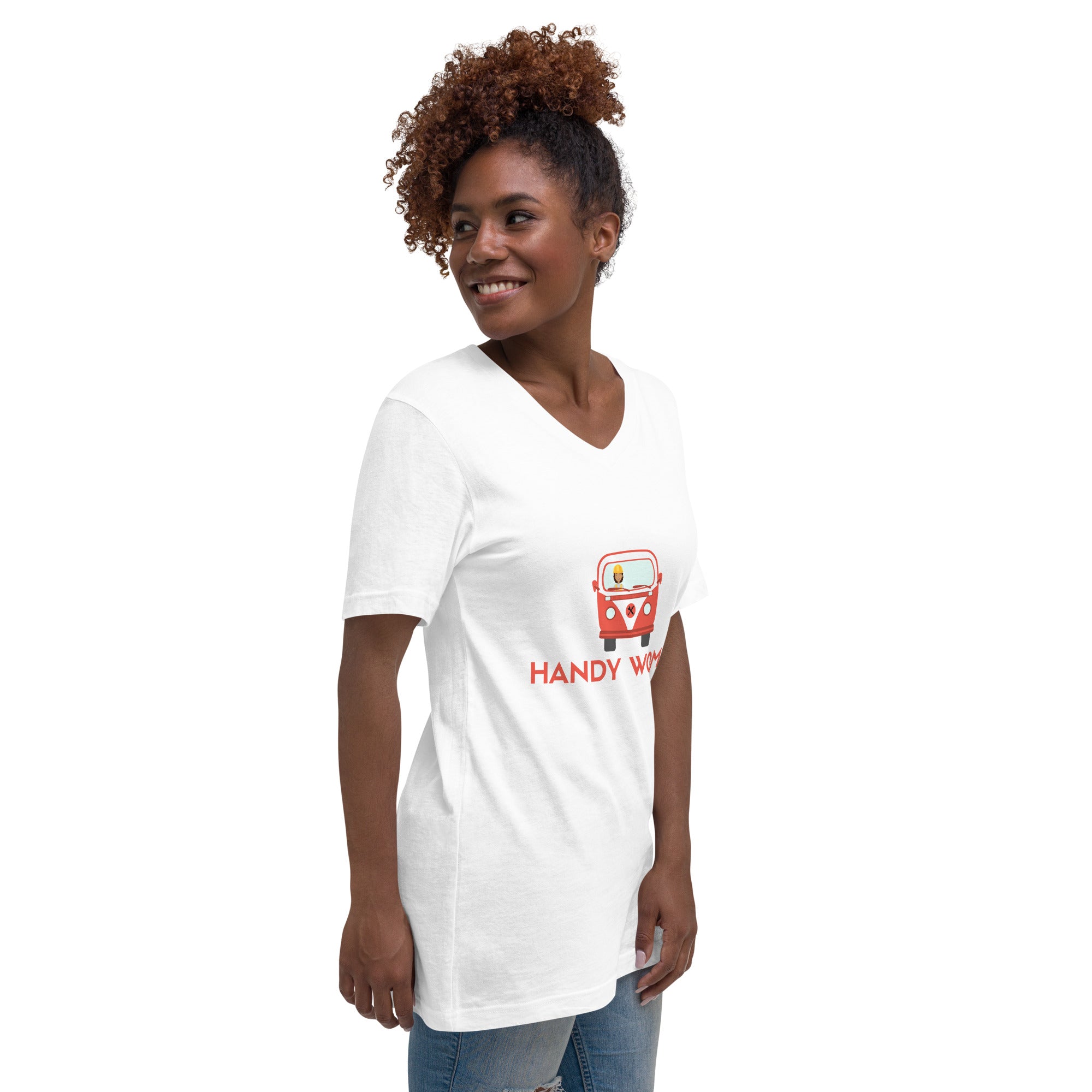 Handy Women Logo Unisex Short Sleeve V-Neck T-Shirt