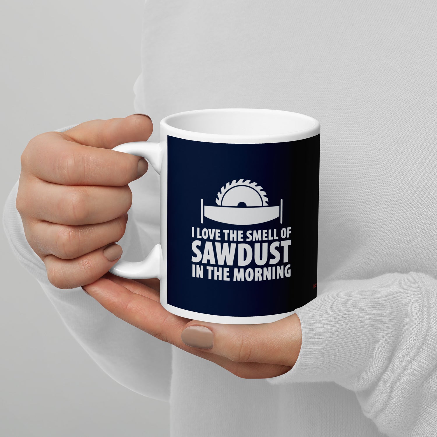 Sawdust White glossy mug