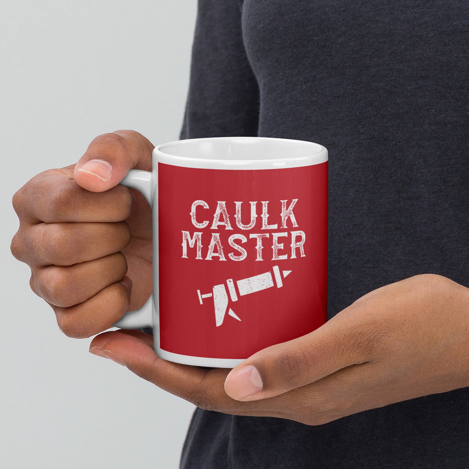 Caulk Master White glossy mug