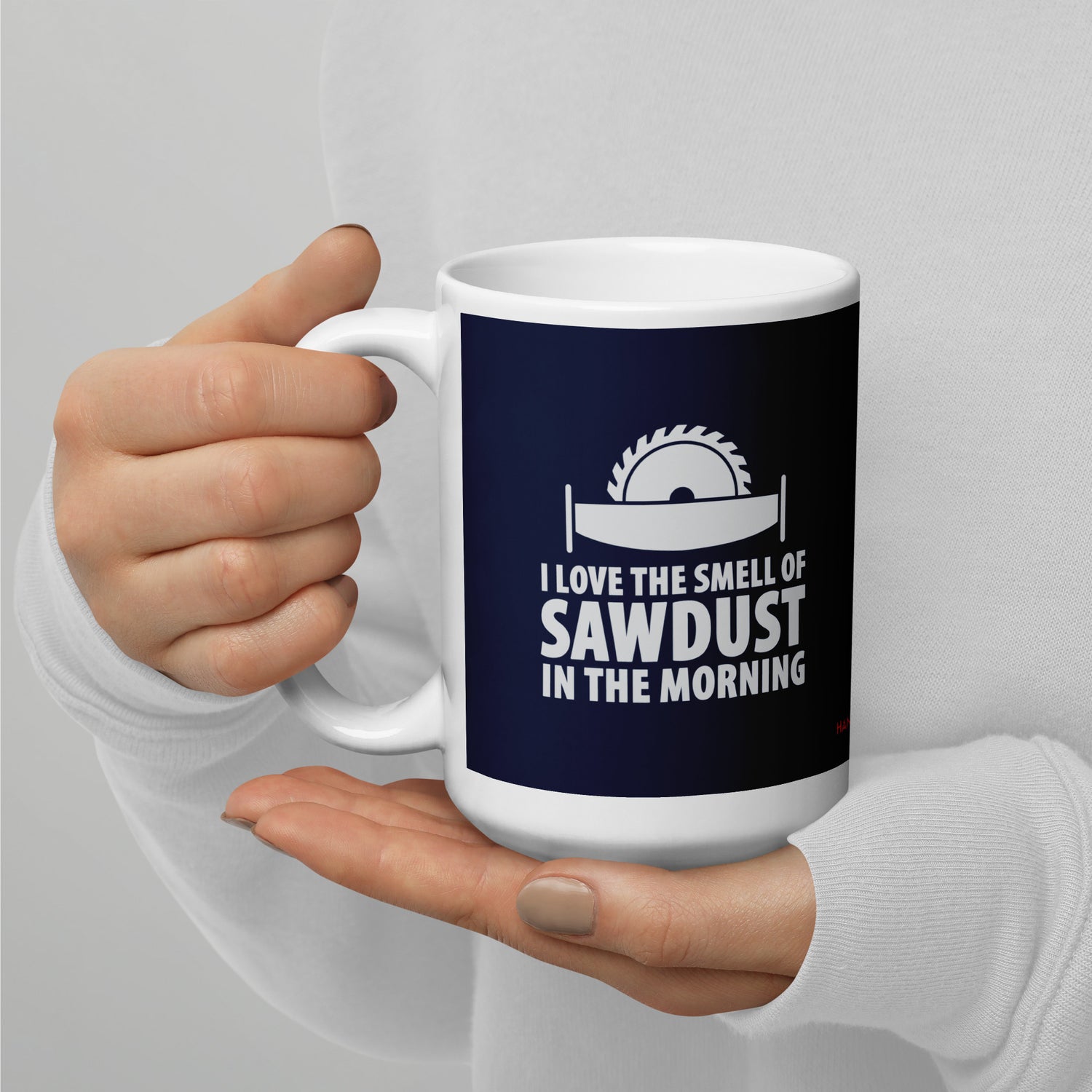 Sawdust White glossy mug