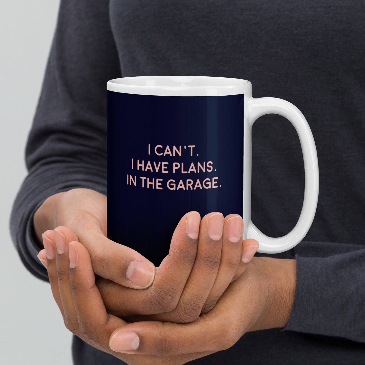 I Have Plans White glossy mug